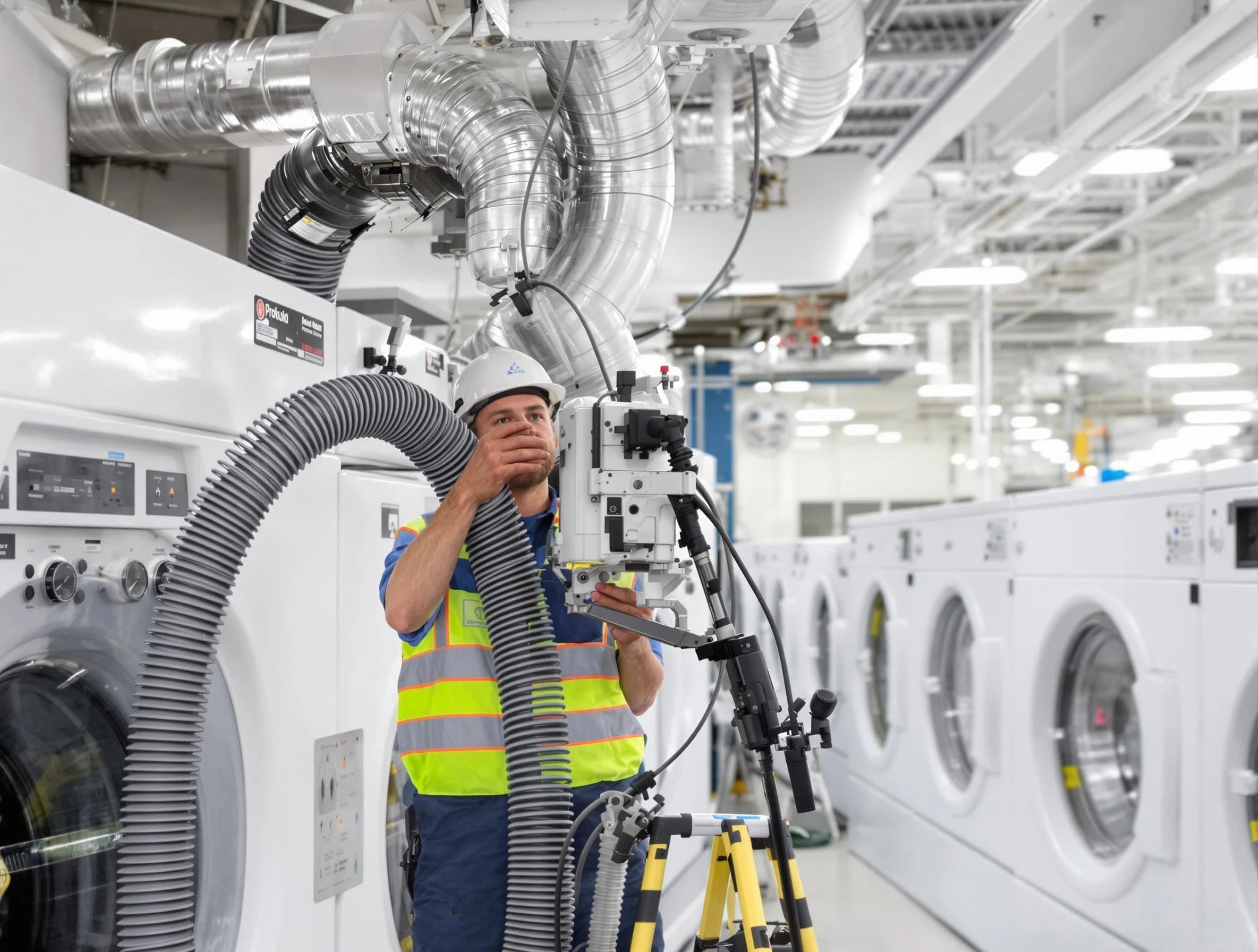 Mount Olive Dryer Vent Cleaning team performing commercial-grade dryer vent cleaning at a business facility in Mount Olive