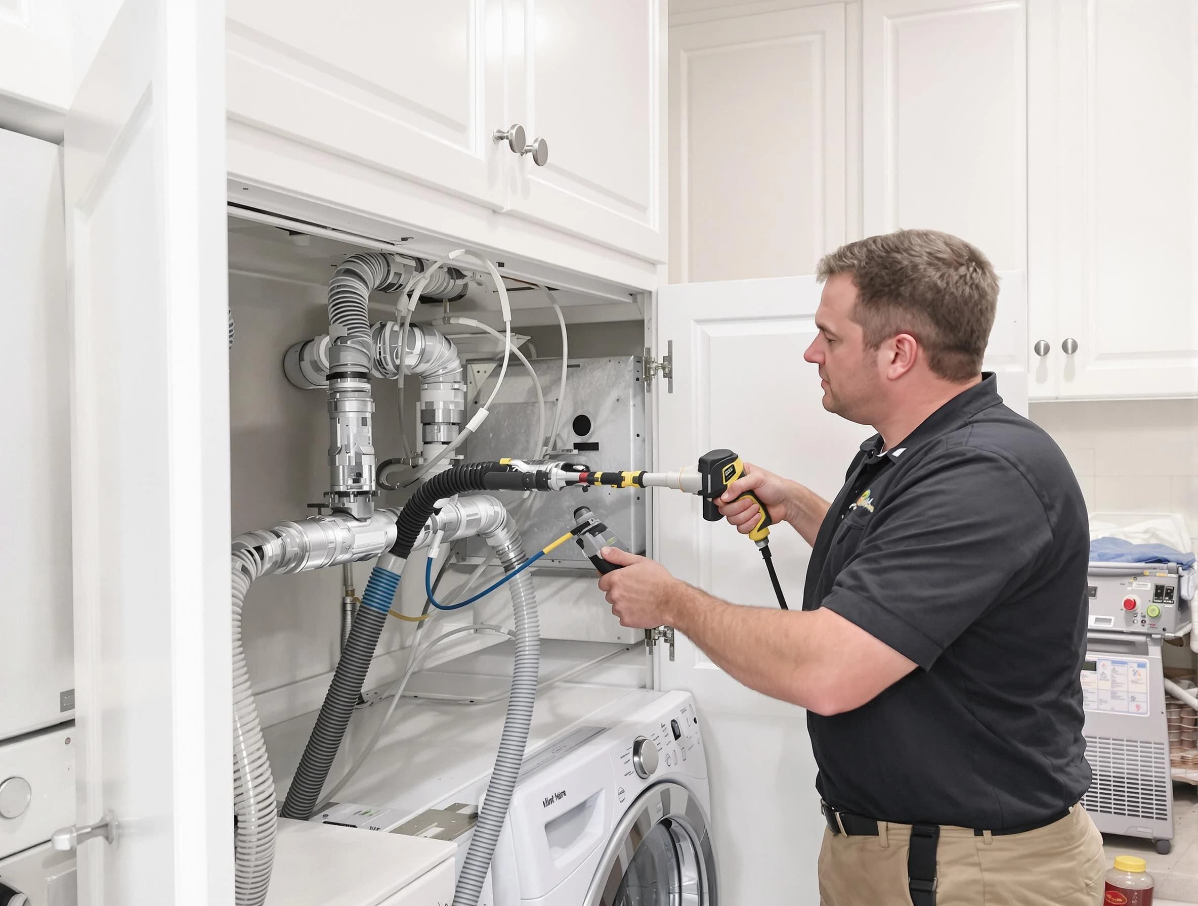 Mount Olive Dryer Vent Cleaning professional removing severe blockage from a clogged dryer vent in Mount Olive