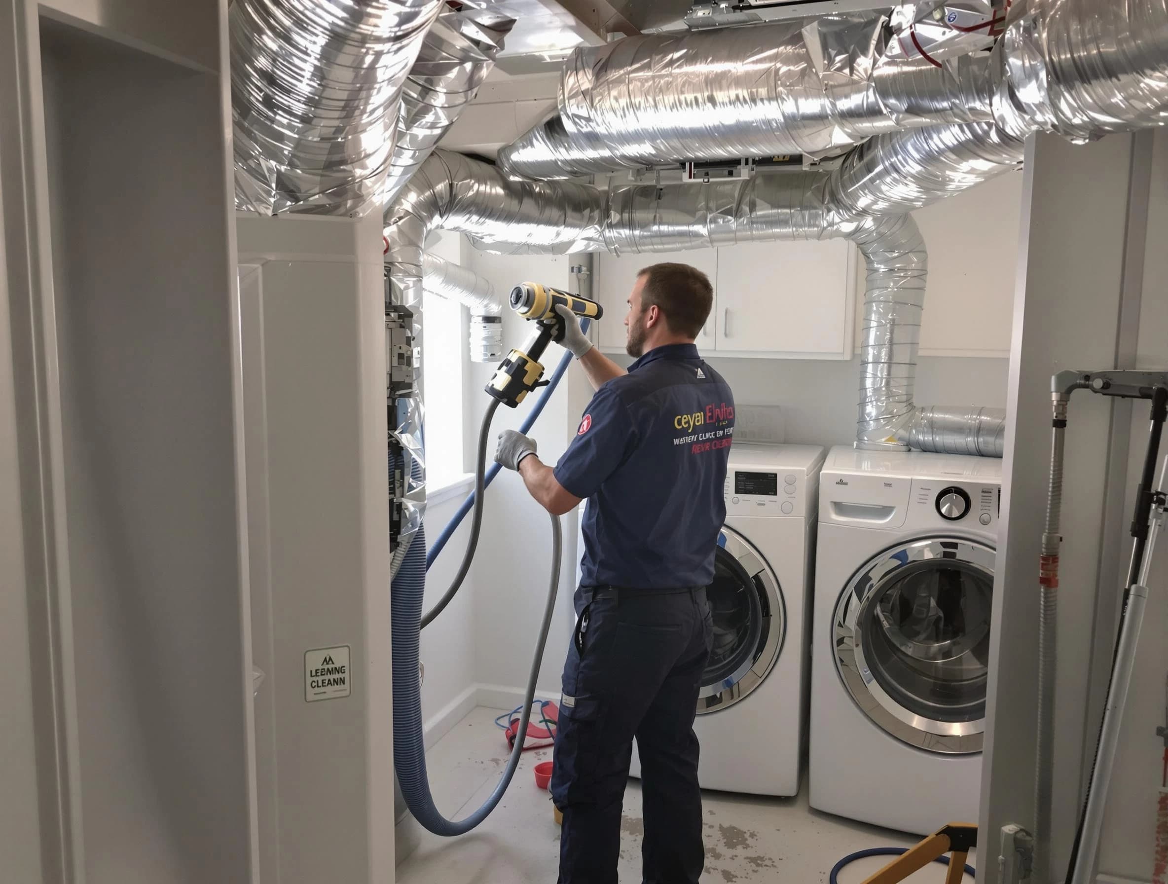 Mount Olive Dryer Vent Cleaning specialist using advanced equipment for thorough duct cleaning in Mount Olive
