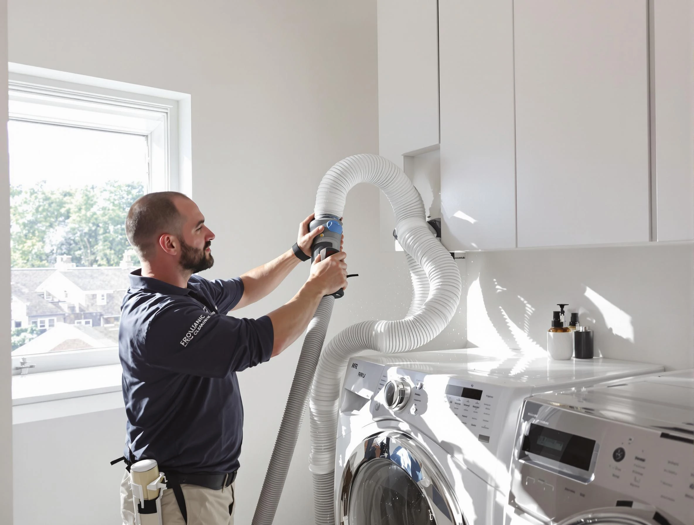 Certified Mount Olive Dryer Vent Cleaning technician performing dryer vent cleaning in Mount Olive