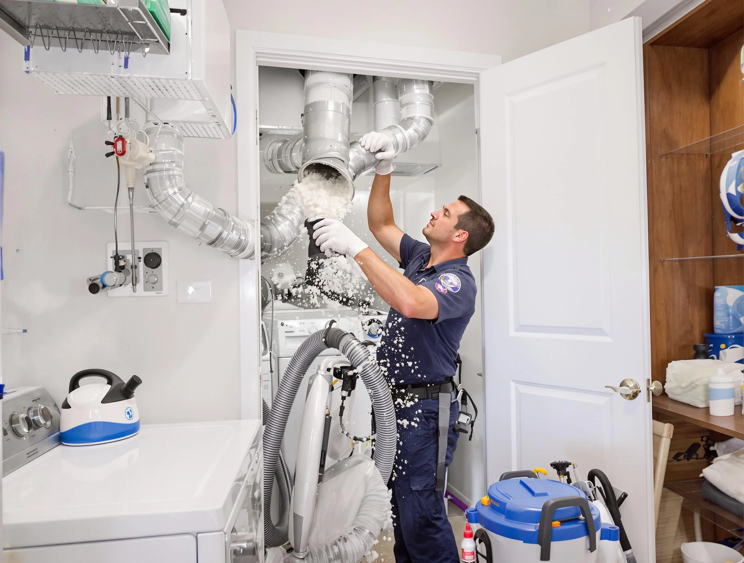Mount Olive Dryer Vent Cleaning technician delivering thorough residential dryer vent cleaning service in Mount Olive